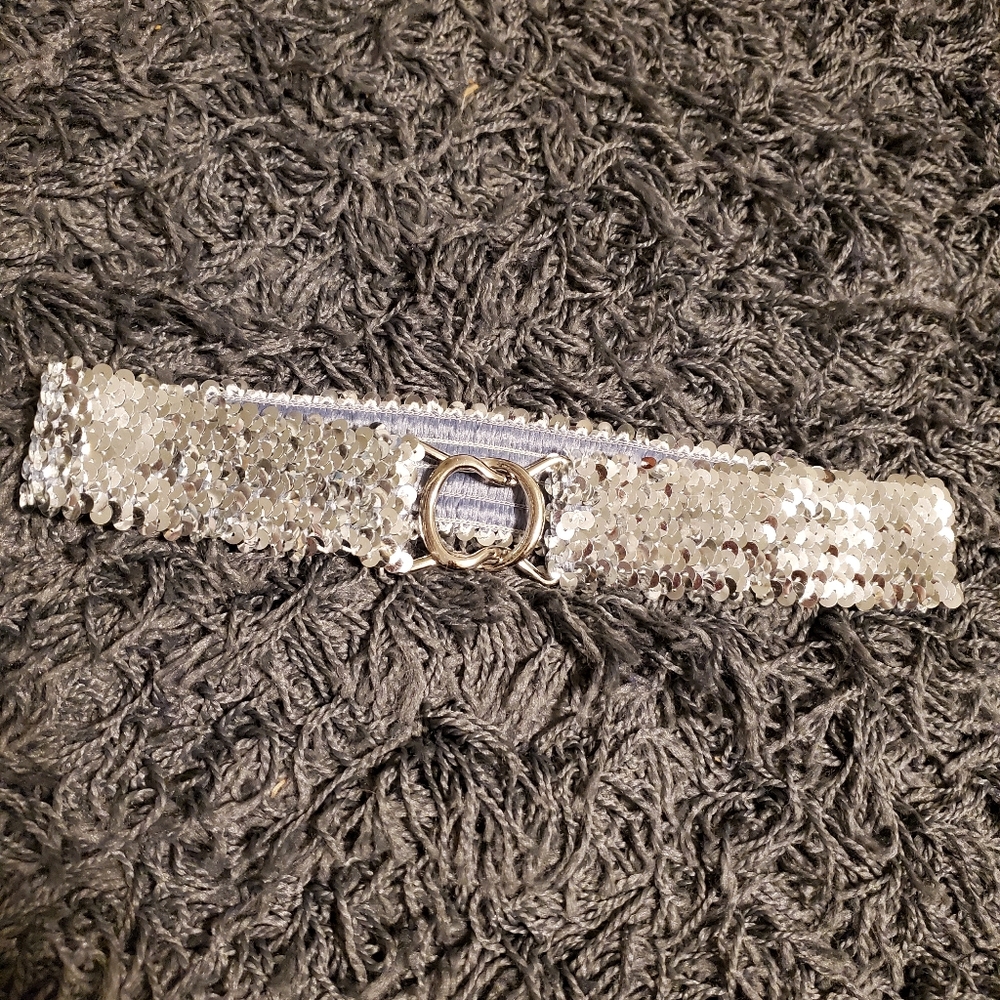 🖐Silver sequin belt